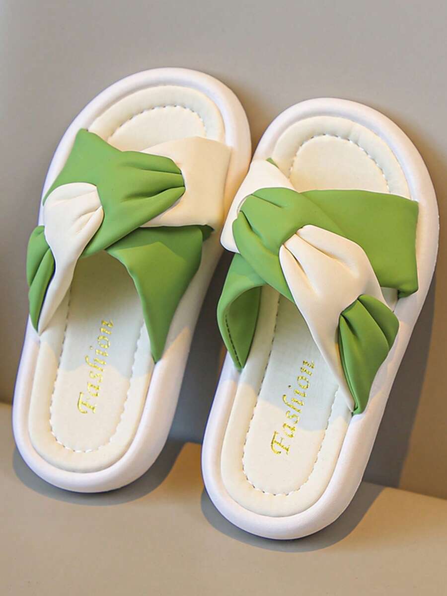 Chicos Zapatillas con tira cruzada con diseño de fruncido para verano - Beis - Ver 1