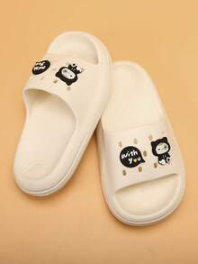 Chicos Zapatillas antideslizante con diseño de dibujos animados para interior - Beis - Ver 2