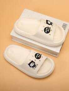 Chicos Zapatillas antideslizante con diseño de dibujos animados para interior - Beis - Ver 8