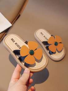 Chicas Zapatillas con diseño de trébol para verano - Naranja Quemada - Ver 3