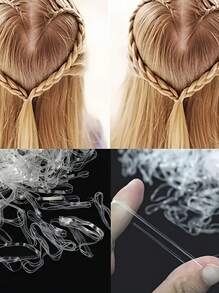 2,000 piezas desechables de sujetadores de cola de caballo, bandas elásticas para el cabello, cintas para el cabello, y accesorio desechable para el cabello - transparente - Ver 2