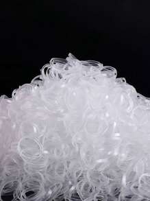 2,000 piezas desechables de sujetadores de cola de caballo, bandas elásticas para el cabello, cintas para el cabello, y accesorio desechable para el cabello - transparente - Ver 4