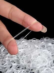 2,000 piezas desechables de sujetadores de cola de caballo, bandas elásticas para el cabello, cintas para el cabello, y accesorio desechable para el cabello - transparente - Ver 5