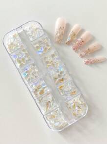 12 Lưới Phụ Kiện Làm Móng Đính Đá Aurora Tự Làm - Nhiều màu - Xem 1