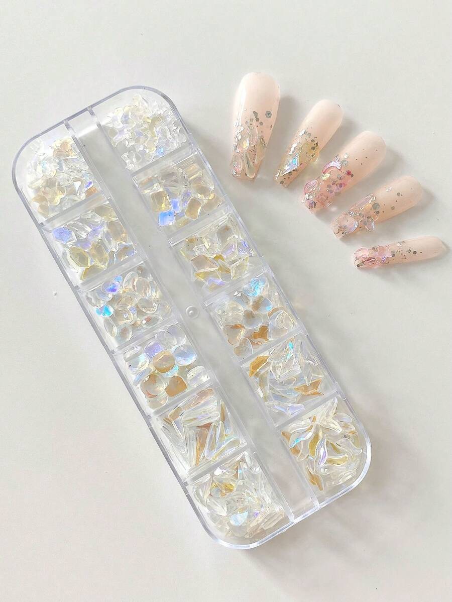 12 Lưới Phụ Kiện Làm Móng Đính Đá Aurora Tự Làm - Nhiều màu - Xem 1