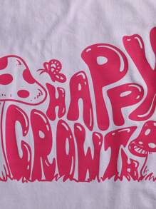 RueChic Teen Girls Mushroom And Letter Graphic Tee - Lilac Purple - View 4