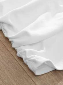 RueChic Chicas adolescentes Vestido tank unicolor fruncido lateral - Blanco - Ver 3