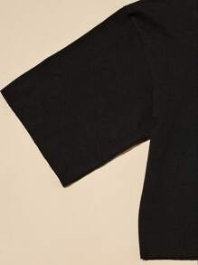 SHE(IN) BRASIL Skull Print Crop Tee - màu đen - Xem 5