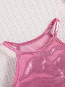 SHEIN 年輕女孩純色短款背心上衣