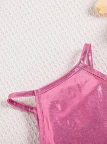 SHEIN 年輕女孩純色短款背心上衣