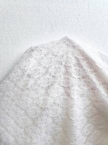 SHEIN LUNE Plus Ruffle Hem Lace Dress - White - View 9