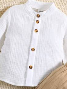 Baby Jungen Shirt mit Knopf vorne, & Hose