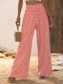 Breezaya Quần nữ Dải chun Họa tiết hoa Boho - trái cam - Xem 5