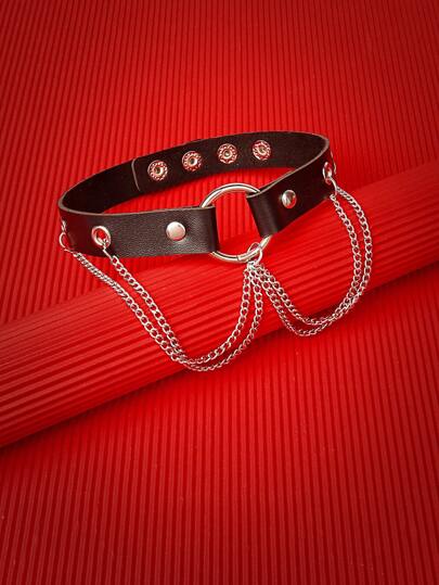 Goth 1pc Funky Chain Decor Choker For Women For Daily Decoration