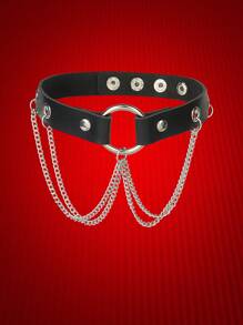 ROMWE Goth 1pc Funky Chain Decor Choker For Women For Daily Decoration