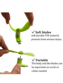 Quạt điện thoại cầm tay mini 1pc Tương thích với Android - màu xanh lá - Xem 5