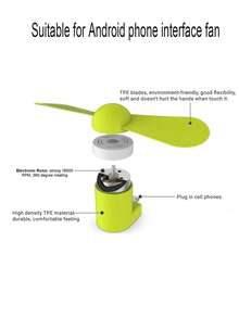 Quạt điện thoại cầm tay mini 1pc Tương thích với Android - màu xanh lá - Xem 6