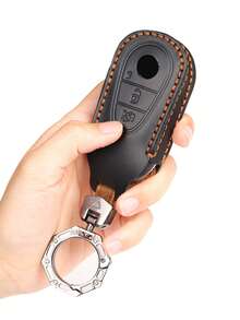 1入組適用於梅賽德斯PU汽車鑰匙包 - 黑色 - 查看 3