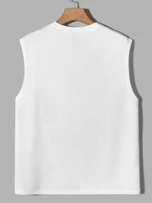 Manfinity RebelGame Hombres Top tank en relieve de letra - Blanco - Ver 2