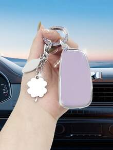 Móc khóa trang trí kim cương thời trang Violet Flower & Leaf + Vỏ chìa khóa Violet chống rơi + Tương thích với vỏ chìa khóa Audi cho xe A3/q3/q2l/s3, bao gồm A3l, A6l, Q7, A7 và A8 mới - Màu tím - Xem 2