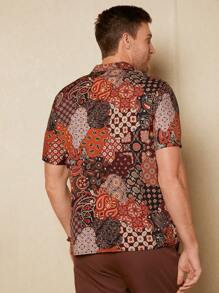 Manfinity RSRT Áo sơ mi Nam Nút phía trước Bộ lạc Boho - Nhiều màu - Xem 2