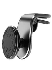 1入組車出風口手機支架磁性L造型支架強力磁鐵支架 - 黑色 - 查看 3