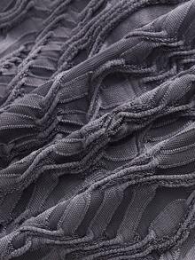 SHEIN ICON Cut Out Front Crop Top - Dark Grey - View 3