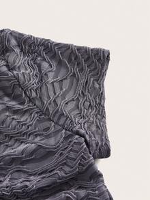 SHEIN ICON Cut Out Front Crop Top - Dark Grey - View 4