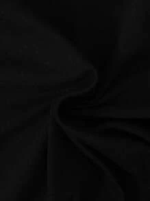 SHEIN Leap Crew Tween Boy Gothic Style Text Print Crew Neck Oversized Knit Pullover T-Shirt, Casual - Black - View 5