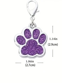 1pc Paw Design Pet Pendant For Dog And Cat For Decoration - Blue - View 3
