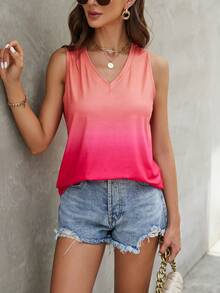 SHEIN LUNE Áo khoác và áo lót dành cho xe tăng nữ Ombre Giải trí - Nhiều màu - Xem 3