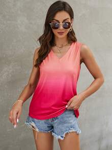 SHEIN LUNE Áo khoác và áo lót dành cho xe tăng nữ Ombre Giải trí - Nhiều màu - Xem 5