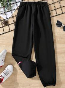 SHEIN Quần thể thao Con gái Đồ họa - màu đen - Xem 2