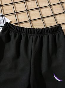 SHEIN Quần thể thao Con gái Đồ họa - màu đen - Xem 3