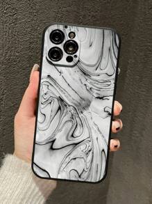 Vỏ điện thoại hoa văn bằng đá cẩm thạch - Đen và trắng - Xem 2