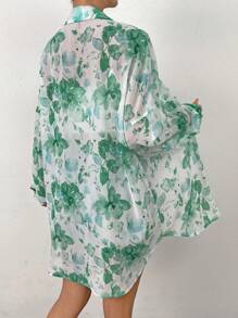 Chiquease 印花落肩袖襯衫 - 綠色 - 查看 2