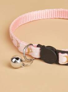 1 cái chuông trang trí họa tiết mặt trăng và ngôi sao cổ áo thú cưng cho chó mèo - Hồng - Xem 4