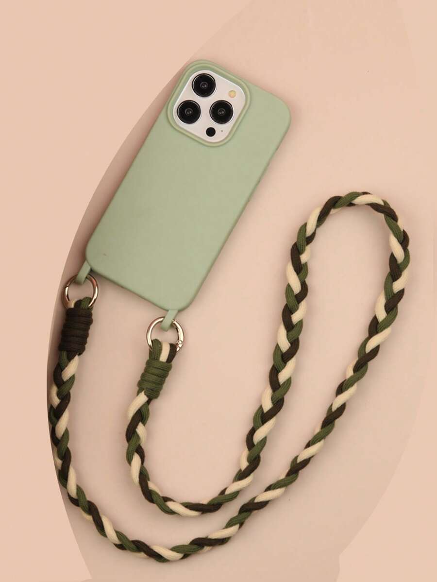 素色手機殼附帶繩子 - 綠色 - 查看 1