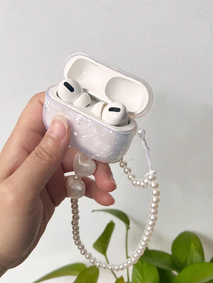 Shell Textured Case Compatible With AirPods - White - View 1