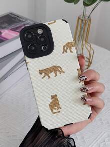Capa de telefone com padrão de leopardo e chita - Multicolorido - Ver 2