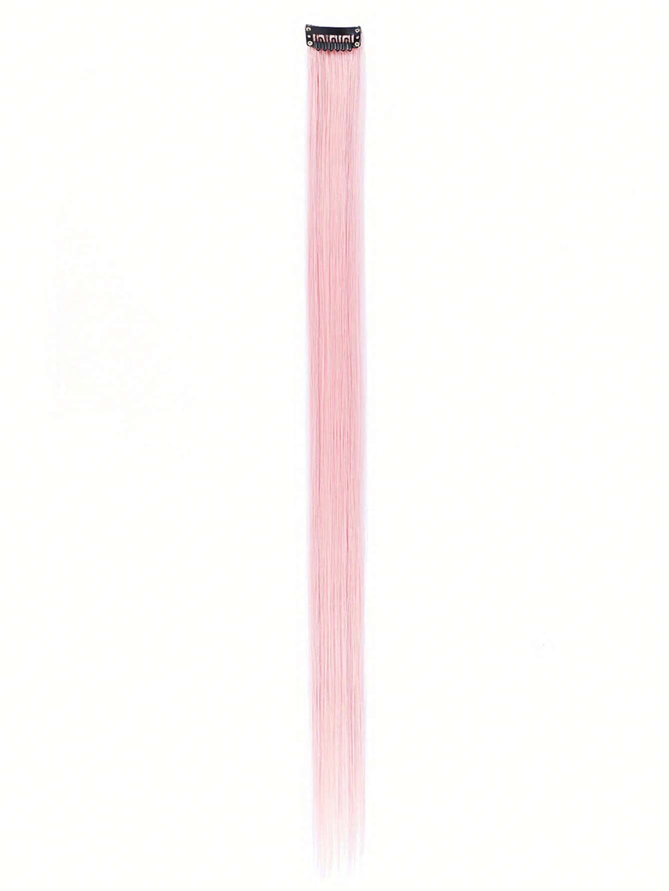 22 Inch Wig Baby Pink Wig Piece Long Straight Hair Extension Clip In Hairpiece High Temperature - Baby Pink - View 1