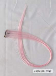 22 Inch Wig Baby Pink Wig Piece Long Straight Hair Extension Clip In Hairpiece High Temperature - Baby Pink - View 2