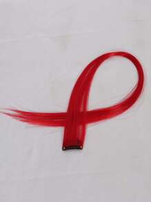 22英寸假髮紅色假髮片長直發接髮夾在假髮高溫 - 紅色 - 查看 1