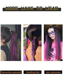 22英寸假髮紅色假髮片長直發接髮夾在假髮高溫 - 紅色 - 查看 3