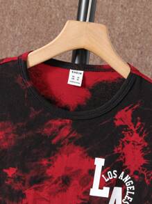SHEIN Boys Tie Dye Letter Graphic Tee - Multicolor - View 3