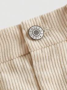 SHEIN MOD Chân váy xếp ly trơn có túi xéo - Màu be - Xem 3