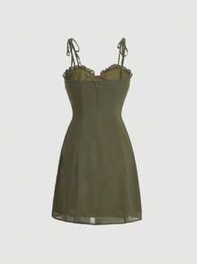 SHEIN MOD Cami Kleid mit einfarbig Rüschen,