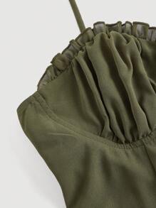 SHEIN MOD Cami Kleid mit einfarbig Rüschen,