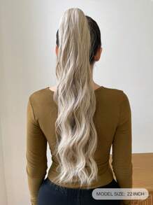 爪馬尾辮延長辮頭髮長款自然波浪狀波浪捲多色22英寸耐熱纖維 - 彩色 - 查看 2