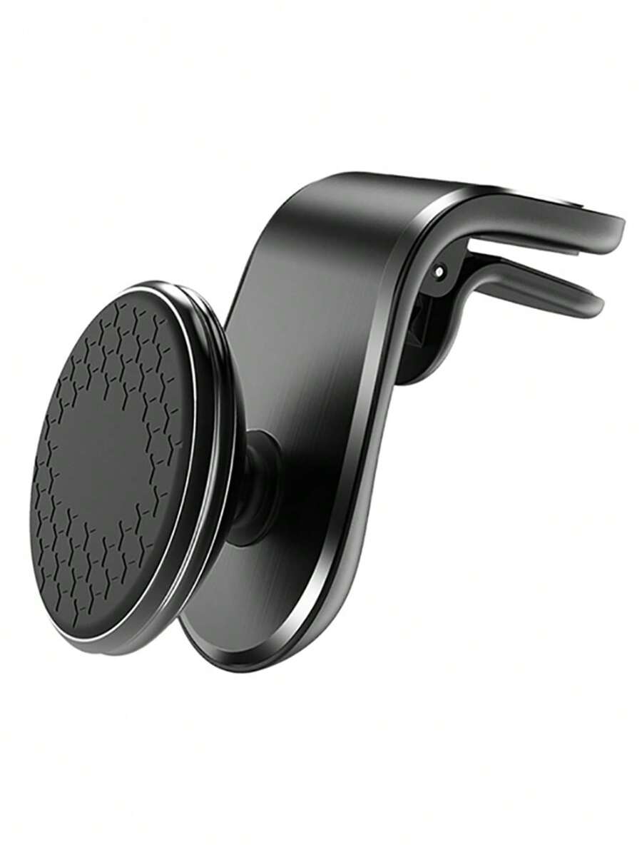 Mini Portable 360° Rotatable Magnetic Phone Holder With F-type Magnetic Car Mount Compatible With iphone, Samsung, Huawei, Xiaomi With Magnet Plate - Black - View 1